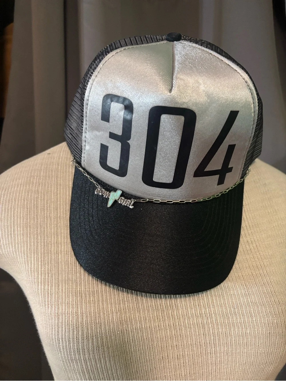 304 Trucker Hat with Chain Accent